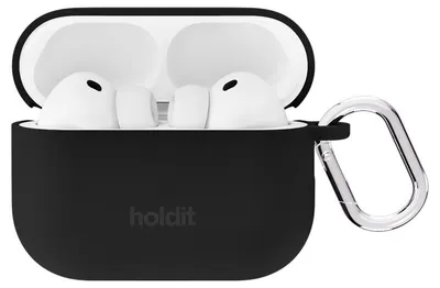 Husă pentru căști Holdit - Silicon, AirPods Pro 3, negru