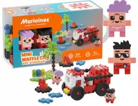 Mini constructor de vafe Marioinex -Centru oraș, mașină de pompieri, 80 de piese