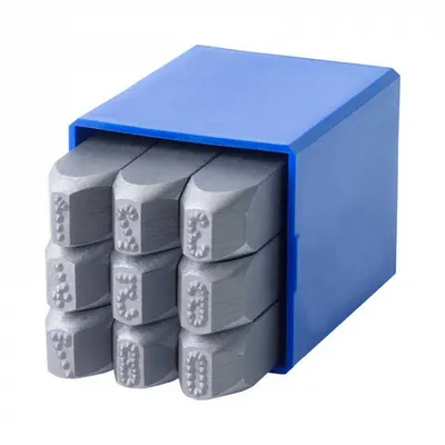 Set poansoane punctate de marcat cifre Gravurem 14304000, 4 mm, 9 piese