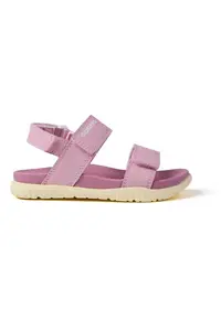 Sandale cu inchidere velcro si model uni - Roz