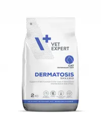 Hrana dietetica pentru pisici cu dermatite Vet Expert Dermatosis Cat, rata si orez, 2 kg