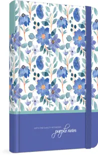 Caiet cu elastic Gipta Purple Notes - 120 foi, rânduri largi, sortiment