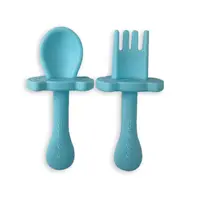 Set tacâmuri din silicon, pentru bebeluși, culoarea albastru, Frootimals