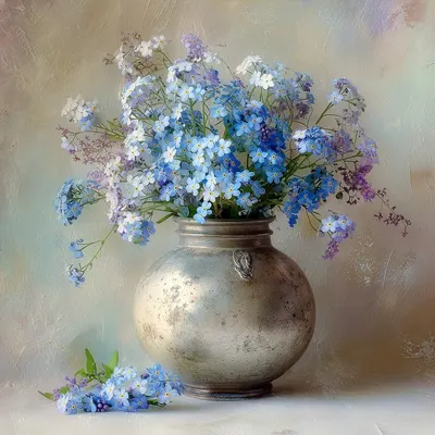 Tablou pe pânză imprimat 32x32 cm Forget-me-not – Styler