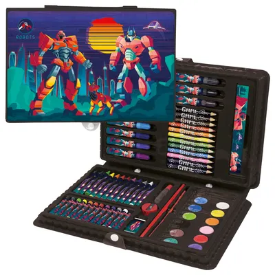 Set pentru desenat si pictat Derform - Robot 12, 71 piese