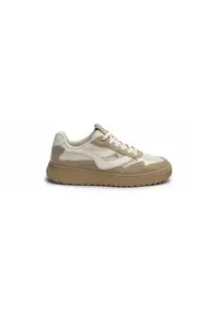 Sneakers femei TORO WAVE - piele naturala - bej/alb - Maro/Ecru