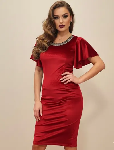 Rochie eleganta cu maneci fluture