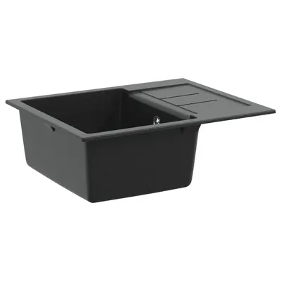 vidaXL Chiuvetă Negru 620 x 500 mm 80% Quartz și 20% Rășină