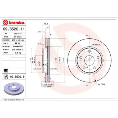Disc frana BREMBO 09.B520.11