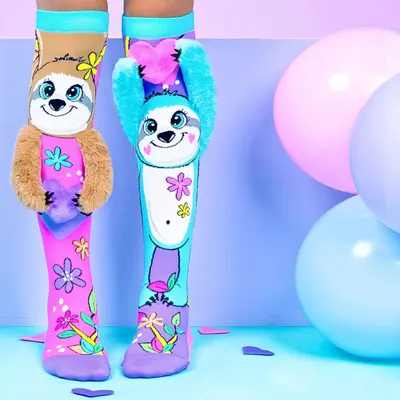 Șosete lungi colorate Madmia pentru fete Sloth 6-99 ani