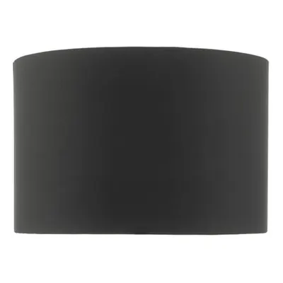 Abajur Onora Black Faux Silk Drum Shade 30cm