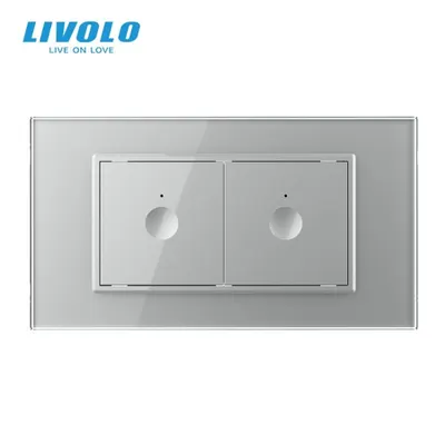 Intrerupator tactil simplu cap scara / cruce Zigbee + Intrerupator tactil simplu cap scara / cruce Zigbee, 4M, cu rama sticla Gri