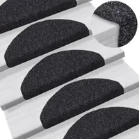 Gossi covorase scari autoadezive, 5 buc., negru, 65x21x4 cm, punch