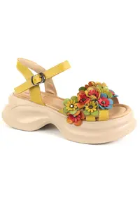 Sandale dama piele naturala 3OLY80012B 08 N - Galben