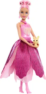 Păpușă Barbie Petal Pop - Barbie cu surpriză, rochie cu lalea, 30 cm