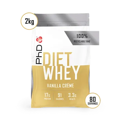 Pudra proteica cu aroma de vanilie Diet Whey, 2kg, PhD