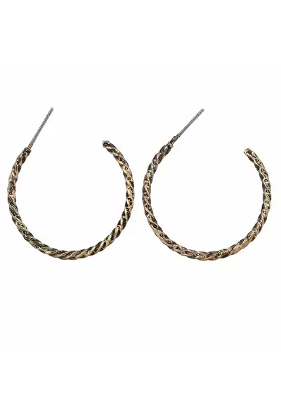 Cercei twist hoop 2179 - auriu antichizat