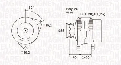 Alternator (14v, 120a) Opel Astra G, Omega B, Signum, Vectra B, Vectra C, Vectra C Gts, Zafira a 2.0d 2.2d Intre 1997-2008