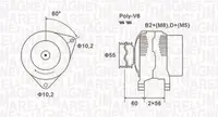 Alternator (14v, 120a) Opel Astra G, Omega B, Signum, Vectra B, Vectra C, Vectra C Gts, Zafira a 2.0d 2.2d Intre 1997-2008