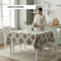 Fata de masa teflonata antimurdarire crem gri arabesc 180x240 cm, Ralex | 1 buc