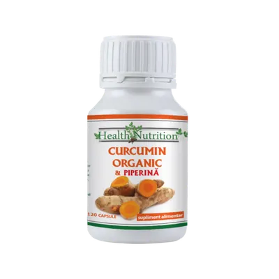 Curcumin Organic + Piperina, 120 capsule, Health Nutrition