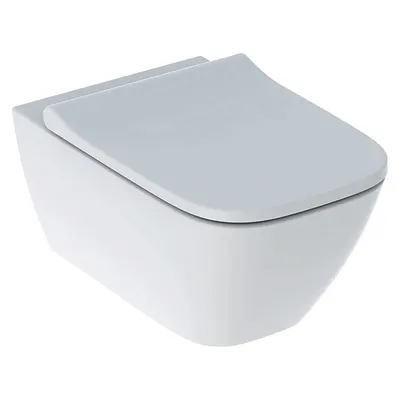 Vas wc suspendat dreptunghiular, Smyle Square, cu capac soft close si quick release, alb, Geberit