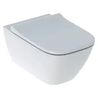 Vas wc suspendat dreptunghiular, Smyle Square, cu capac soft close si quick release, alb, Geberit