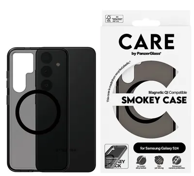 Husa CARE - Smokey, Galaxy S24, Qi, negru