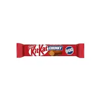 Baton de ciocolata cu lapte cu interior crocant de napolitana si crema cu cacao KitKat Chunky Duo, 64 g Engros