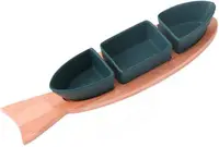 Platou de servire Morello - Fish, 36.5 x 10 cm, verde