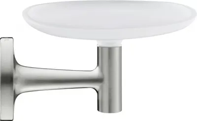 Savoniera Duravit Starck T 0099337000, montare pe perete, metal/sticla, Otel satinat