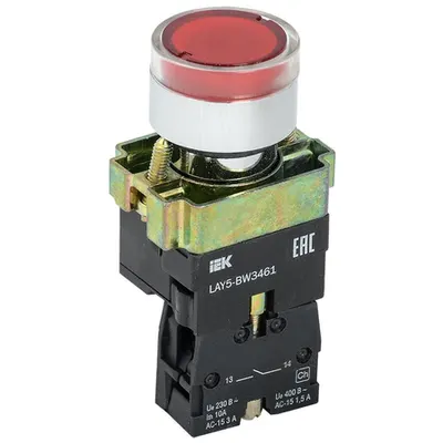 Control buton LAY5-BW3461 with bias lighting red 1C
