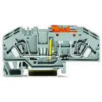Ground conductor disconnect terminal block; with test option; with orange disconnect link; 230 V; 6 mm²; CAGE CLAMP®; 6,00 mm²; gray