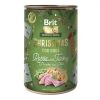 BRIT Christmas, XS-XL, Iepure și Curcan, conservă hrană umedă fără cereale câini, (pate), 400g