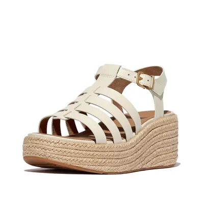 FITFLOP FitFlop Platfforms Espadr. Leather Fisherman Wedge Sandals BEIGE PARIJS