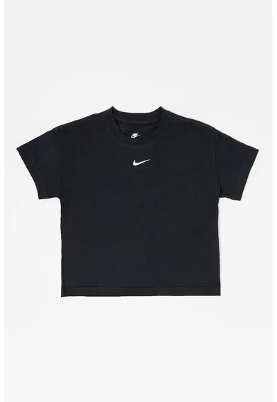 Tricou din bumbac cu monograma discreta - Negru