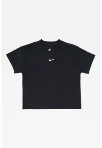 Tricou din bumbac cu monograma discreta - Negru