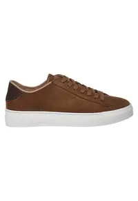Pantofi sport uni de piele intoarsa - Maro
