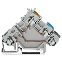 3-conductor sensor terminal block; for component plugs; with colored conductor entries; 2.5 mm²; CAGE CLAMP®; 2,50 mm²; gray