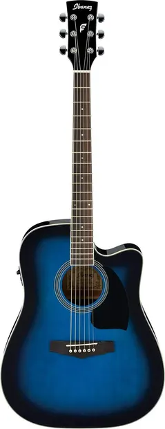 Chitara electrica acustica Ibanez - PF15ECE, Albastru Sunburst High Gloss