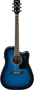 Chitara electrica acustica Ibanez - PF15ECE, Albastru Sunburst High Gloss