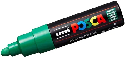 Marker permanent cu varf rotund Uni Posca - PC-7M, 5.5 mm, verde
