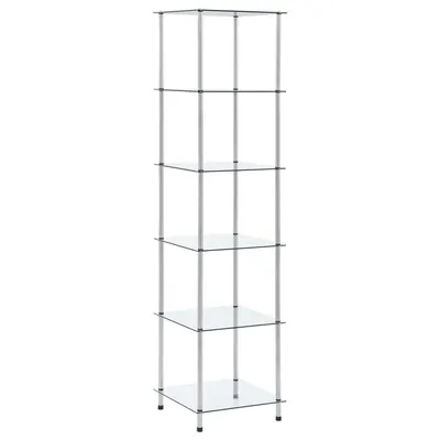vidaXL Raft cu 6 niveluri transparent, 40x40x160 cm, sticlă securizată
