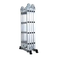 Scara multifunctionala din aluminiu cu balama 4X4 trepte MESTERINO TOOLS MTJL202-4X4, 4.67 metri, greutate maxima suportata 150 kg