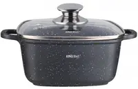 Oală cuptor și aragaz Kinghoff - 26 x 26 cm, 5.5 l, neagră