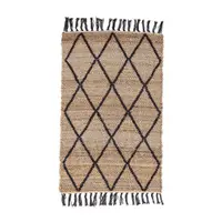 Covor negru/în culoare naturală țesut manual din iută 60x90 cm Shaila – Yes Everyday