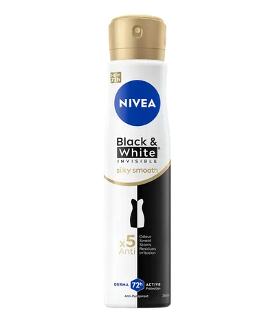 Deodorant spray pentru femei Black & White Silky Smooth, 250ml, Nivea