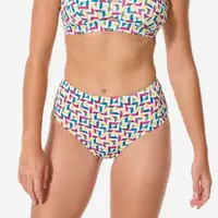 Slip de baie surf talie înaltă Mozaic Bej Damă