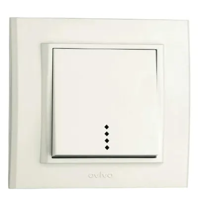 Intrerupator cu Led ST Mina Ovivo OV00432, 10A, 250V, IP20, natural alb