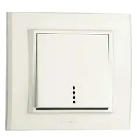 Intrerupator cu Led ST Mina Ovivo OV00432, 10A, 250V, IP20, natural alb